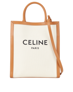 Cabas Vertical Tote, Canvas, Cream/Tan, W-AN-2281, 3*